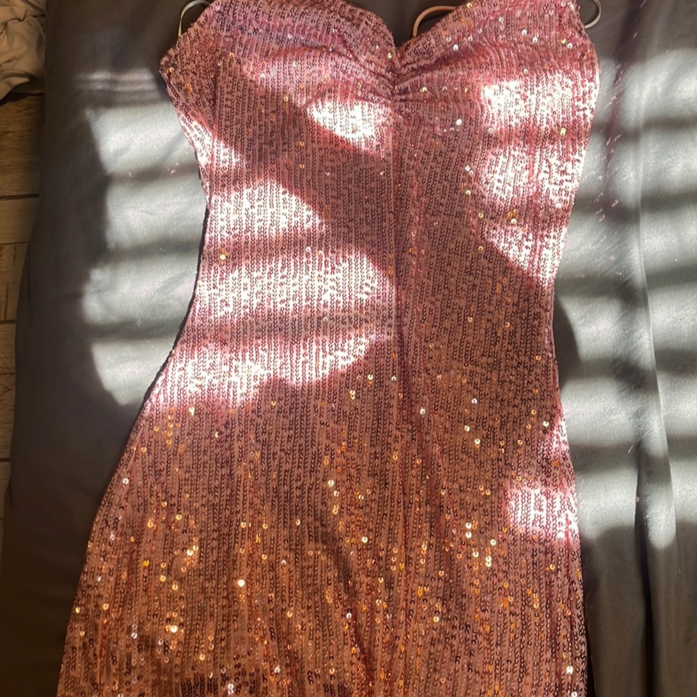 Sequin pink dress